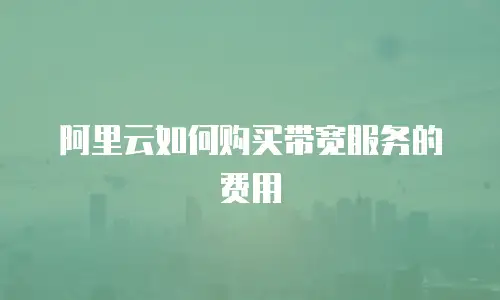 阿里云如何购买带宽服务的费用