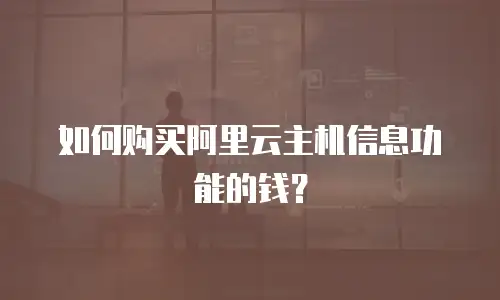 如何购买阿里云主机信息功能的钱？