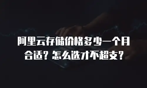 阿里云存储价格多少一个月合适？怎么选才不超支？