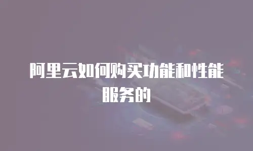 阿里云如何购买功能和性能服务的