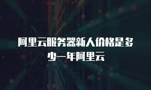 阿里云服务器新人价格是多少一年阿里云
