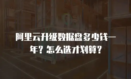 阿里云升级数据盘多少钱一年？怎么选才划算？