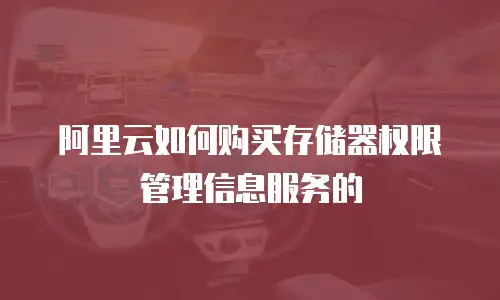 阿里云如何购买存储器权限管理信息服务的