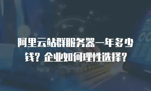 阿里云站群服务器一年多少钱？企业如何理性选择？