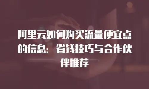 阿里云如何购买流量便宜点的信息：省钱技巧与合作伙伴推荐