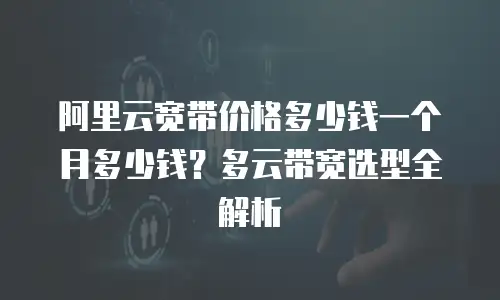 阿里云宽带价格多少钱一个月多少钱？多云带宽选型全解析
