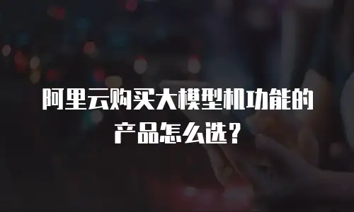 阿里云购买大模型机功能的产品怎么选？