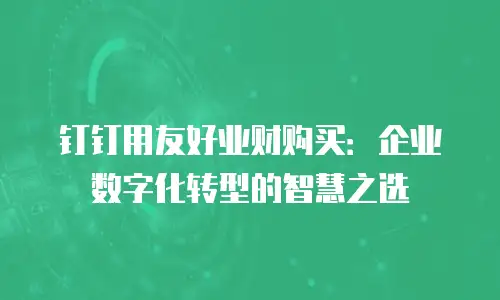 钉钉用友好业财购买：企业数字化转型的智慧之选