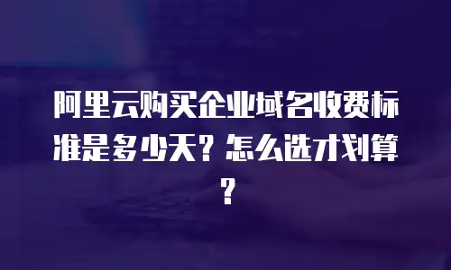 阿里云购买企业域名收费标准是多少天？怎么选才划算？