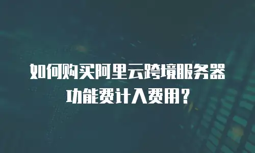 如何购买阿里云跨境服务器功能费计入费用？