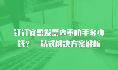 钉钉宜盟发票查重助手多少钱？一站式解决方案解析