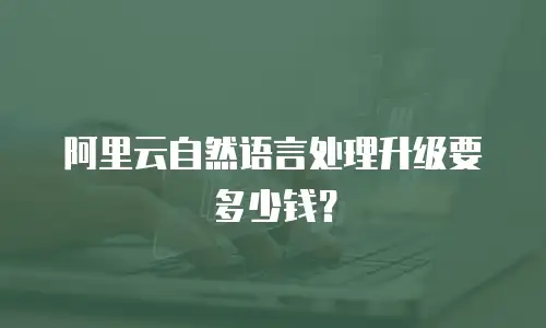 阿里云自然语言处理升级要多少钱？