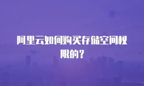 阿里云如何购买存储空间权限的？