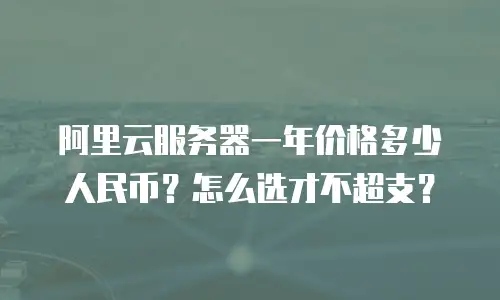 阿里云服务器一年价格多少人民币？怎么选才不超支？