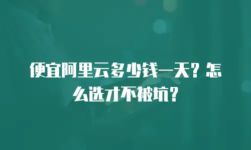 便宜阿里云多少钱一天？怎么选才不被坑？