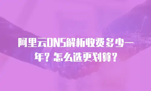 阿里云DNS解析收费多少一年？怎么选更划算？