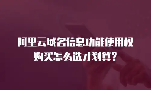 阿里云域名信息功能使用权购买怎么选才划算？
