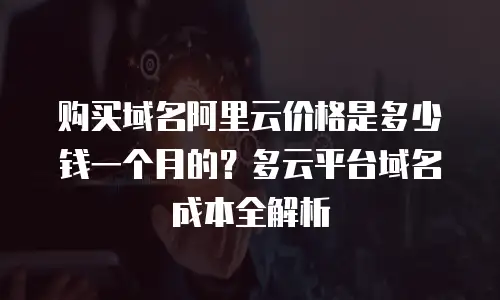 购买域名阿里云价格是多少钱一个月的？多云平台域名成本全解析