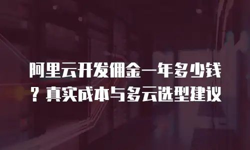 阿里云开发佣金一年多少钱？真实成本与多云选型建议