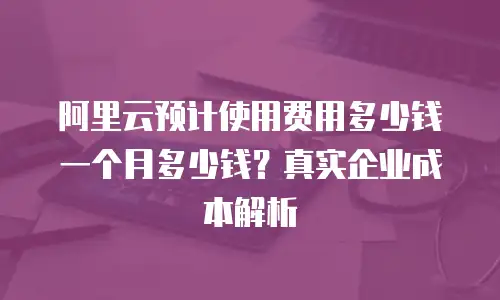阿里云预计使用费用多少钱一个月多少钱？真实企业成本解析