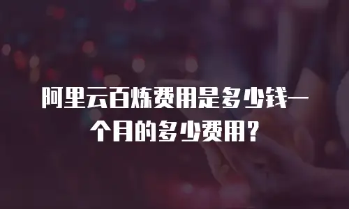 阿里云百炼费用是多少钱一个月的多少费用？