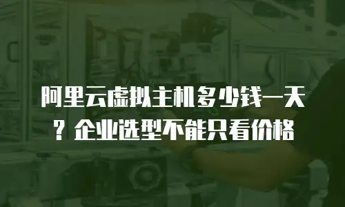 阿里云虚拟主机多少钱一天？企业选型不能只看价格