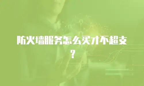 防火墙服务怎么买才不超支？