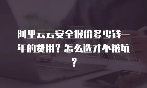 阿里云云安全报价多少钱一年的费用？怎么选才不被坑？