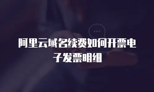阿里云域名续费如何开票电子发票明细
