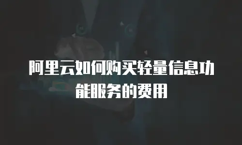 阿里云如何购买轻量信息功能服务的费用