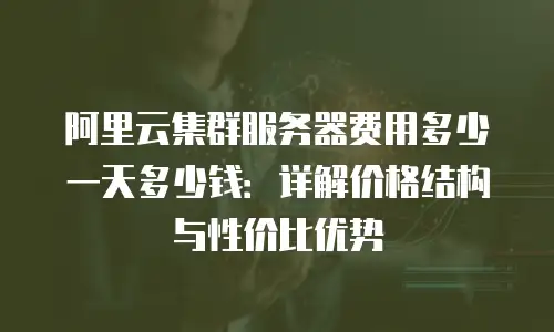 阿里云集群服务器费用多少一天多少钱：详解价格结构与性价比优势