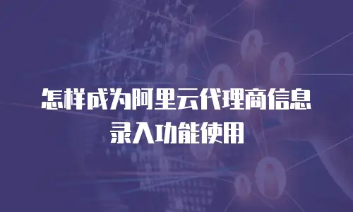 怎样成为阿里云代理商信息录入功能使用