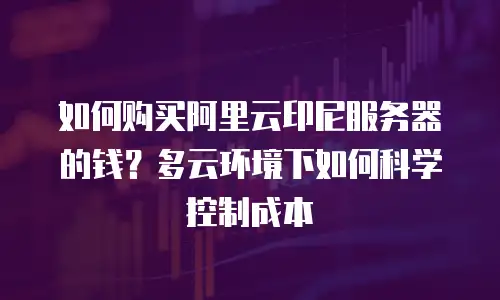 如何购买阿里云印尼服务器的钱？多云环境下如何科学控制成本