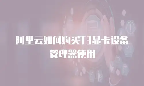 阿里云如何购买T3显卡设备管理器使用