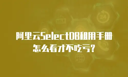阿里云SelectDB租用手册怎么看才不吃亏？