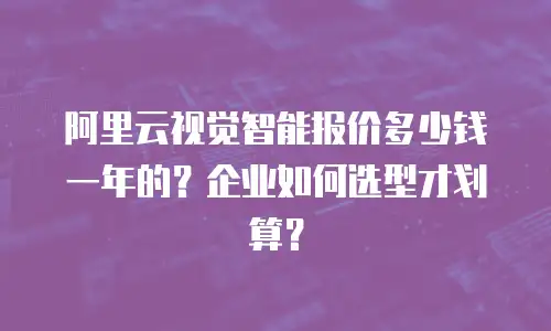 阿里云视觉智能报价多少钱一年的？企业如何选型才划算？
