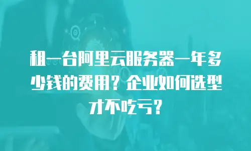 租一台阿里云服务器一年多少钱的费用？企业如何选型才不吃亏？