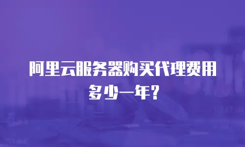 阿里云服务器购买代理费用多少一年？