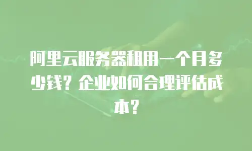阿里云服务器租用一个月多少钱？企业如何合理评估成本？
