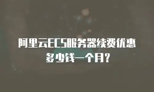 阿里云ECS服务器续费优惠多少钱一个月？