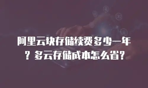 阿里云块存储续费多少一年？多云存储成本怎么省？