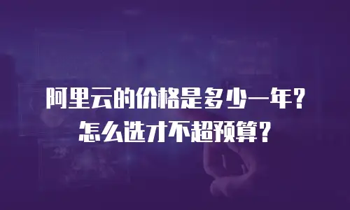 阿里云的价格是多少一年？怎么选才不超预算？