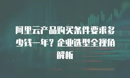 阿里云产品购买条件要求多少钱一年？企业选型全视角解析