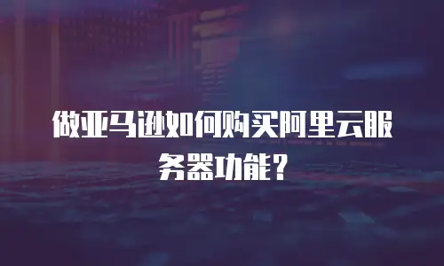 做亚马逊如何购买阿里云服务器功能？