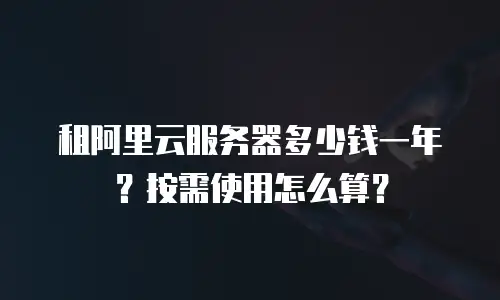 租阿里云服务器多少钱一年？按需使用怎么算？