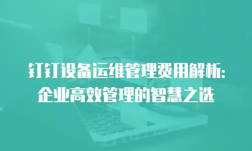 钉钉设备运维管理费用解析：企业高效管理的智慧之选