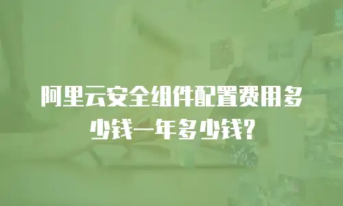 阿里云安全组件配置费用多少钱一年多少钱？