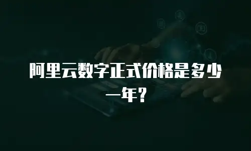 阿里云数字正式价格是多少一年？
