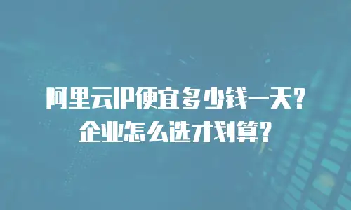 阿里云IP便宜多少钱一天？企业怎么选才划算？