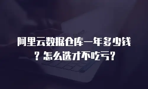 阿里云数据仓库一年多少钱？怎么选才不吃亏？